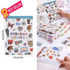 Girl’s Korean Sticker Book, Food and Daily Life Theme – 1300+ Cute Dream Blue