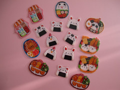 Stickii Club – 4 sticker sheets – Cute pack – Food/Sushi/Bento