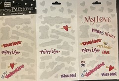 Vintage Valentines Day Stickers Mixed Love, Phrases, Candy Hearts – Partials