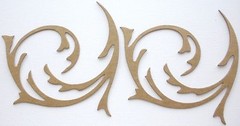 {3} *ELEGANT ROUND FLOURISH* Bare Unfinished Chipboard Die Cuts – 3 1/2″