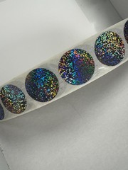 (10,000) 1 inch Circle Rainbow Glitter Scratch off Stickers Round