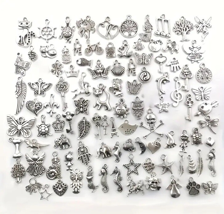 10pcs Cute Random Charms- Necklace Making, Jewelry DIY, Journaling & Scrapbook