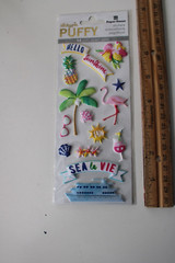 Paper House Sticky Pix Puffy 14PC Hello Sunshine Flower Shells Tree Scrapbooking