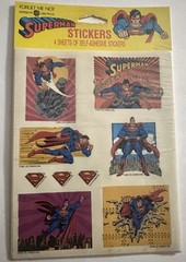 Pack of Vintage 1992 SUPERMAN Stickers SEALED 4 Sheets American Greeting