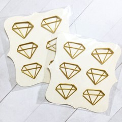 CraftSmart Diamond Gem Paper Clips 12 Gold Designer Fashion Planner Accessory