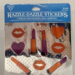 Vntg Hallmark Stickers Glitter Razzle Dazzle Nails Rainbow Heart Sheets New 1984