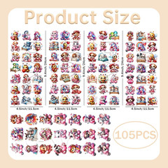 Rub on Transfers, 105 Sheets Valentine’S Day Heart Animal Transfer Stickers, Rub