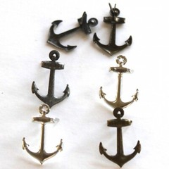 METALLIC ANCHOR SCRAPBOOKING DECORATIVE BRADS EYELET OUTLET 8 PCS 3 COLORS