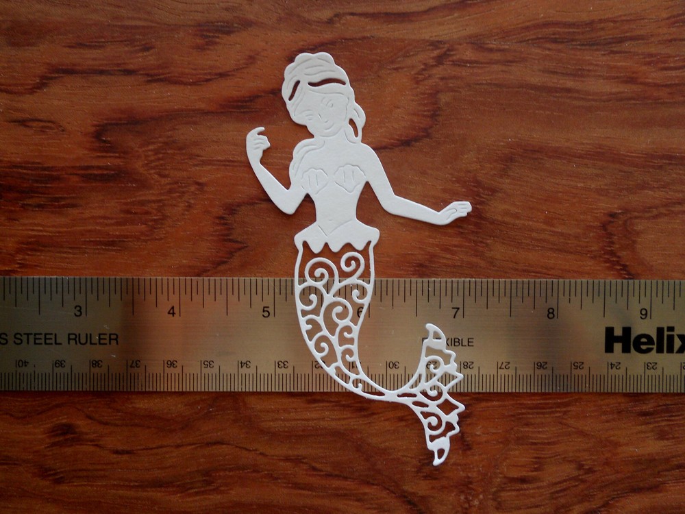 💃 Mermaid Lady Fairy Ocean Hula Card Topper Paper Cut Embellishment Aloha