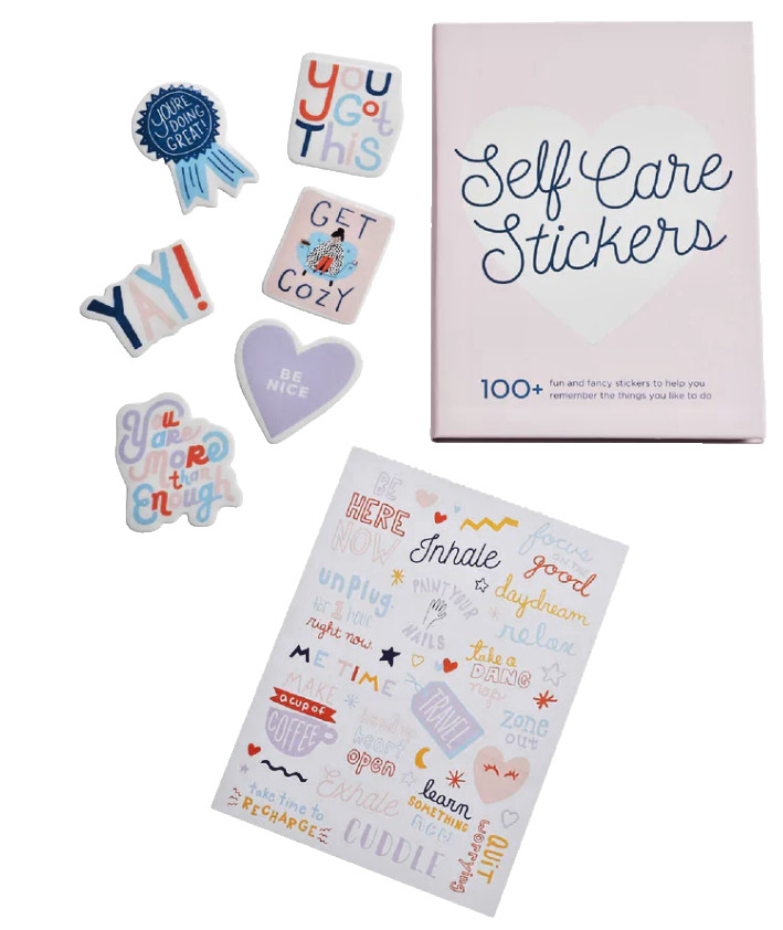 *WORLDTRAVELER SelfCare Sticker Book Hardcover 5×7 Art WOMEN EMPOWER JOURNAL A28