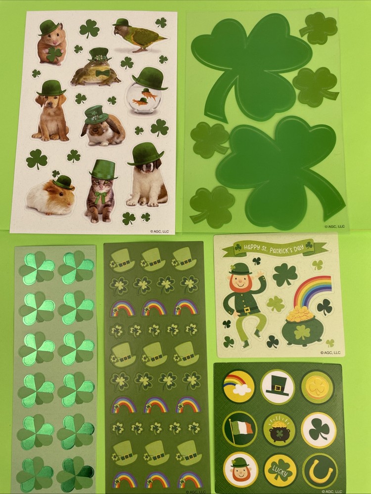 🍀 72 + SHAMROCK CLOVER ST PATRICK’S DAY STICKERS & Decals Green Irish Luck 🍀