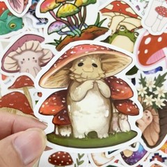 50 Cartoon Mushroom Cute Plant Scrapbooking Kawaii Skateboard Aesthetic Stickers