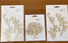 Kaisercraft Wooden Flourishes, 1 ELM TREE and 2 LILAC LEAVES Wood