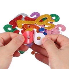 Number Foam Stickers, 72Pcs Numbers 0-9 EVA Self Adhesive Glitters, Purple