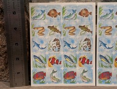 Vintage 1980s Sea Life Sticker Sheets (Lot of 2) Fish/Eel/Shark/Seahorse