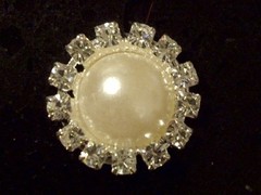 CraftbuddyUS 16mm Pearl & Diamnte Wedding Card Crystal Rhinestone Topper Gems