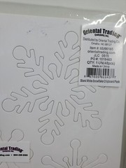 CCP4 Oriental Trading Blank White Chipboard Snowflakes Pack 6 Sheets