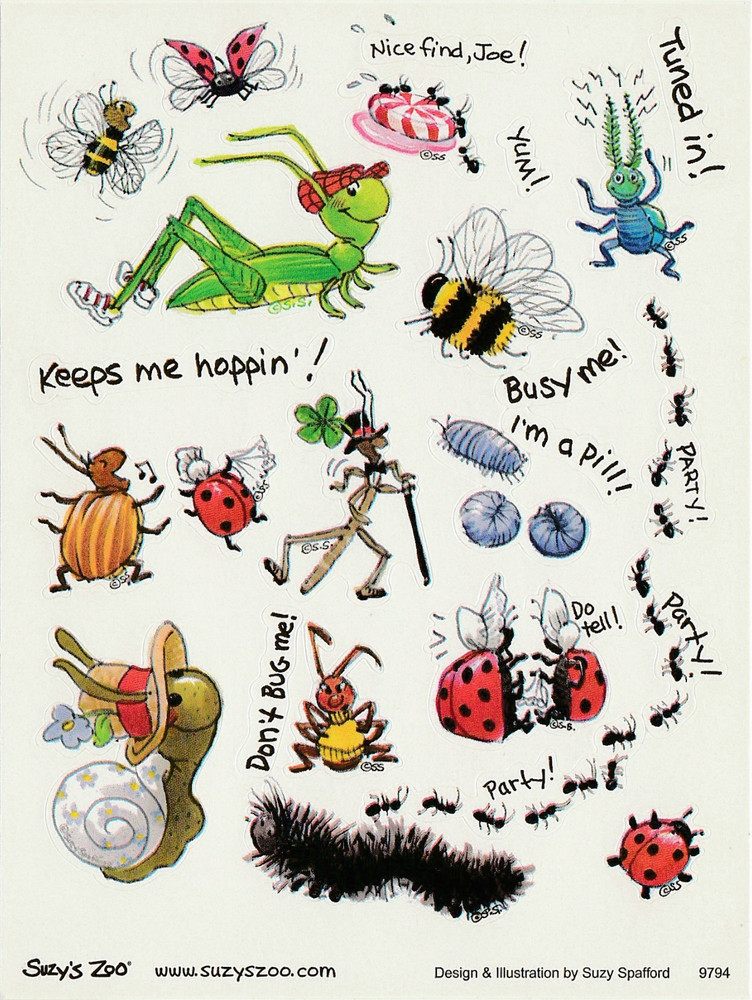 Vintage Suzy’s Zoo Bugs Insects Sticker sheet 9794 Excellent Condition
