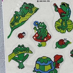 Vintage Hallmark Stickers Frogs Turtles Ladybugs New 4 Sheets 1990