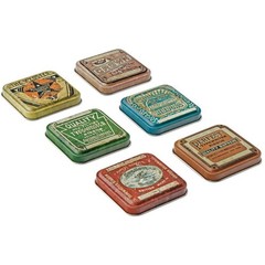 Tim Holtz idea-ology Tin Tops, 6 Pieces, Vintage-Styled Lids for Assemblage