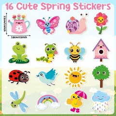 BeYumi Cute Spring Sticker Roll 1000Pcs Spring Cute Cartoon Stickers in 2 Ro…
