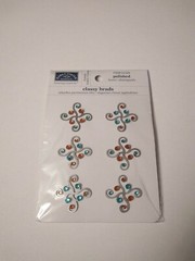 Crafts KF Classy Brads Polished Blue Orange Gems Swirls Embellishments Bling