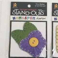 NEW Lot 7 Stand Outs Sticker Applique Iron On Flowers Bee Summer -C