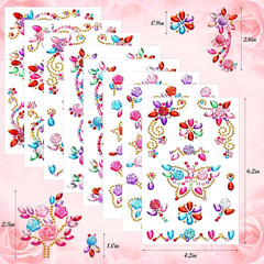 8 Sheets Colorful Gem Stickers Jewels for Crafts, Acrylic Glitter Self Adhesive