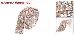 1 Inch x 1 Yard Crystal Rhinestone Sticker Ribbon Silver Champagne