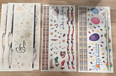 Vintage 90s Jenn’s Pen Border Stickers, Beach, Easter, Christmas Lot of 4