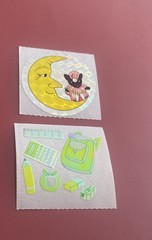 Set Of 2 – Prism Noon/Pearly School Supplies Sticker Mods – 2.5×2 Inches Each