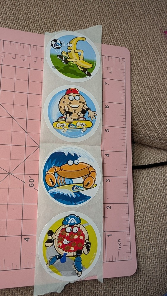 Vintage Stickers Albertsons Grocery Store Banana Cookie Skateboard Pizza Lot 4