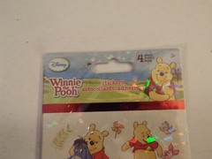 4 SHEETS OF DISNEY SPARKLELY WINNIE THE POOH STICKERS-1 PACK-SCRAPBOOK**