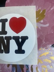Vintage IMPERFECT Vtg Glossy I ❤️ NY Sticker Module Roughly 2×2.5 Inches