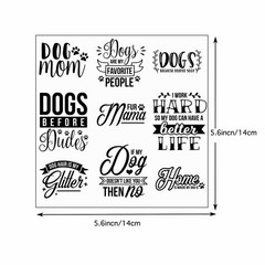 Guirongxin 6Sheets Pet Dog and Cat Funny Words 5.6×5.6inch/4.4×6.4inch, Clear
