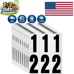 3″ Waterproof Reflective Address Number Pack – 60 Adhesive Vinyl Stickers