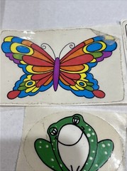 Vintage 80’s Stickers Sticker Lot Clear Frog Butterfly Rainbow Panda Collectible