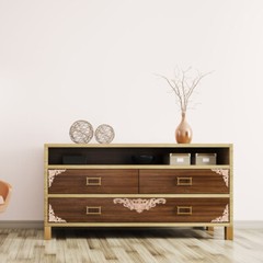 5PCS Furniture Decorative Chic Appliques Cabinet Wood Carved Home Decorations
