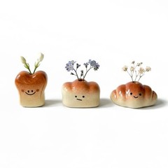 3 PCS Mini Vase Fridge Magnets, Ceramic Unique Small Handmade Bud Vases, Cute