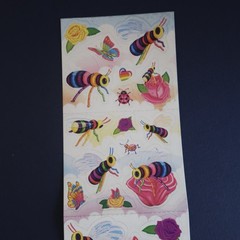 Vintage Lisa Frank Sticker Sheet- Bees S327 Complete