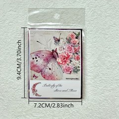 Flower-Printed Decorative Adhesive Durable Transparent Butterfly Flower Stickers