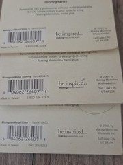 Making Memories Brushed Metal Monogram Lot (Letters: L, Q, Q / Reversible B)