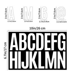 480 Pcs Waterproof 3″ Vinyl Alphabet & Number Stickers – Self-Adhesive, White