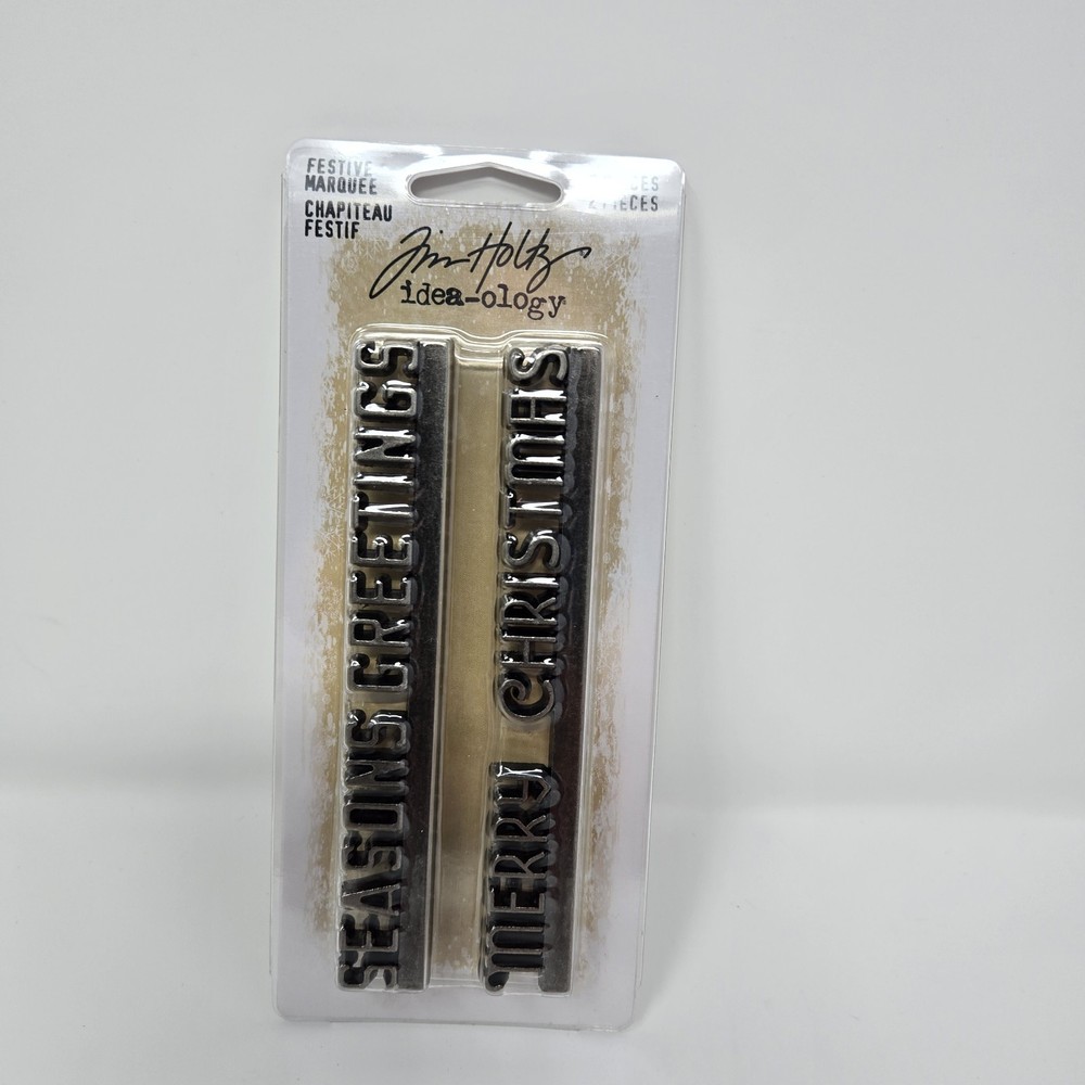 Tim Holtz Festive Marquee Idea-ology Merry Christmas Seasons Greetings New