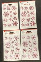 American Greetings Foam Red Glitter Snowflake Stickers Stickety-Doo-Da 4 Packs