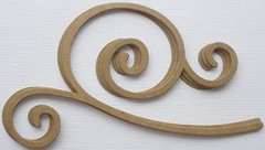 (3) FLOURiSH SWiRLY – Decorative Accent Swirl Bare Chipboard Die Cuts – 5 1/8″