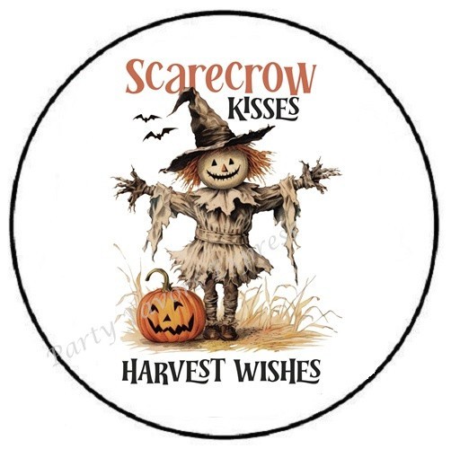 SCARECROW HALLOWEEN FALL AUTUMN ENVELOPE SEALS LABELS STICKERS PARTY FAVORS