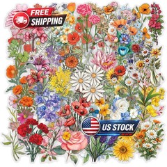 120 Pcs Transparent Flower Stickers for Scrapbooking, Journaling, Crafting
