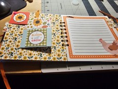 Hand Made Scrapbook chicken, farm and sunflower themed