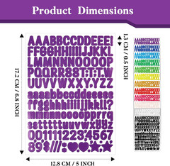 3504 PCS Multicolor Small Alphabet Number Stickers, 24 Sheets 0.5 Inch Self-Adhe
